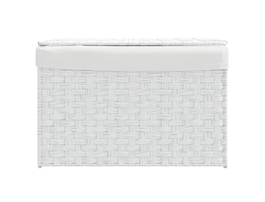 VIDAXL - Panier à linge avec couvercle blanc 55,5x35x34cm résine tres...