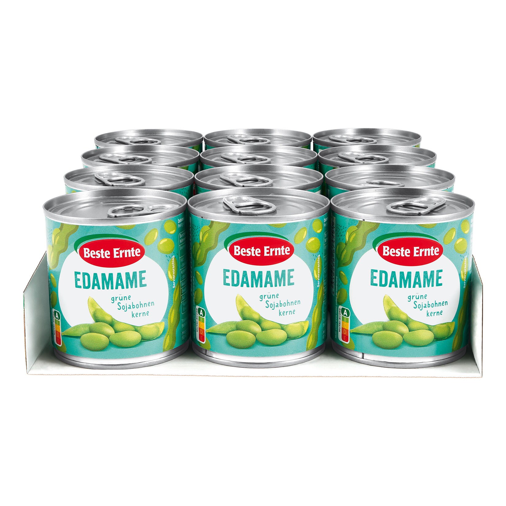 Beste Ernte Edamame 130 g Abtropfgewicht, 12er Pack