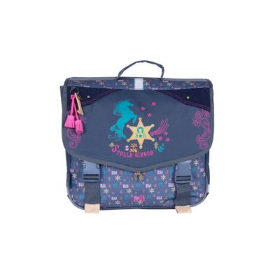 Cartable Stalla Bianca Western - 2 compartiments - bleu marine - Kid'Abord