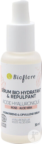 Bioflore Sérum Bio Hydratant Repulpant Rose De Damas Sans Eau Ajoutée 2% Acide Hyaluronique 30ml