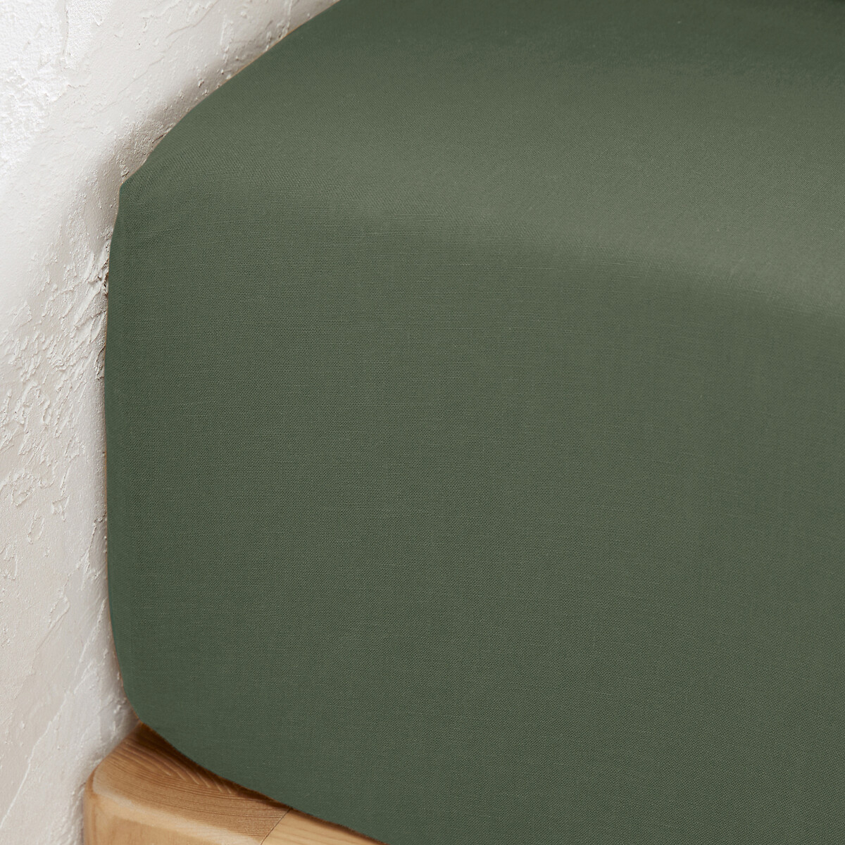 LA REDOUTE INTERIEURS<br>Lençol justo de linho lavado, bainha 30 cm, Linot