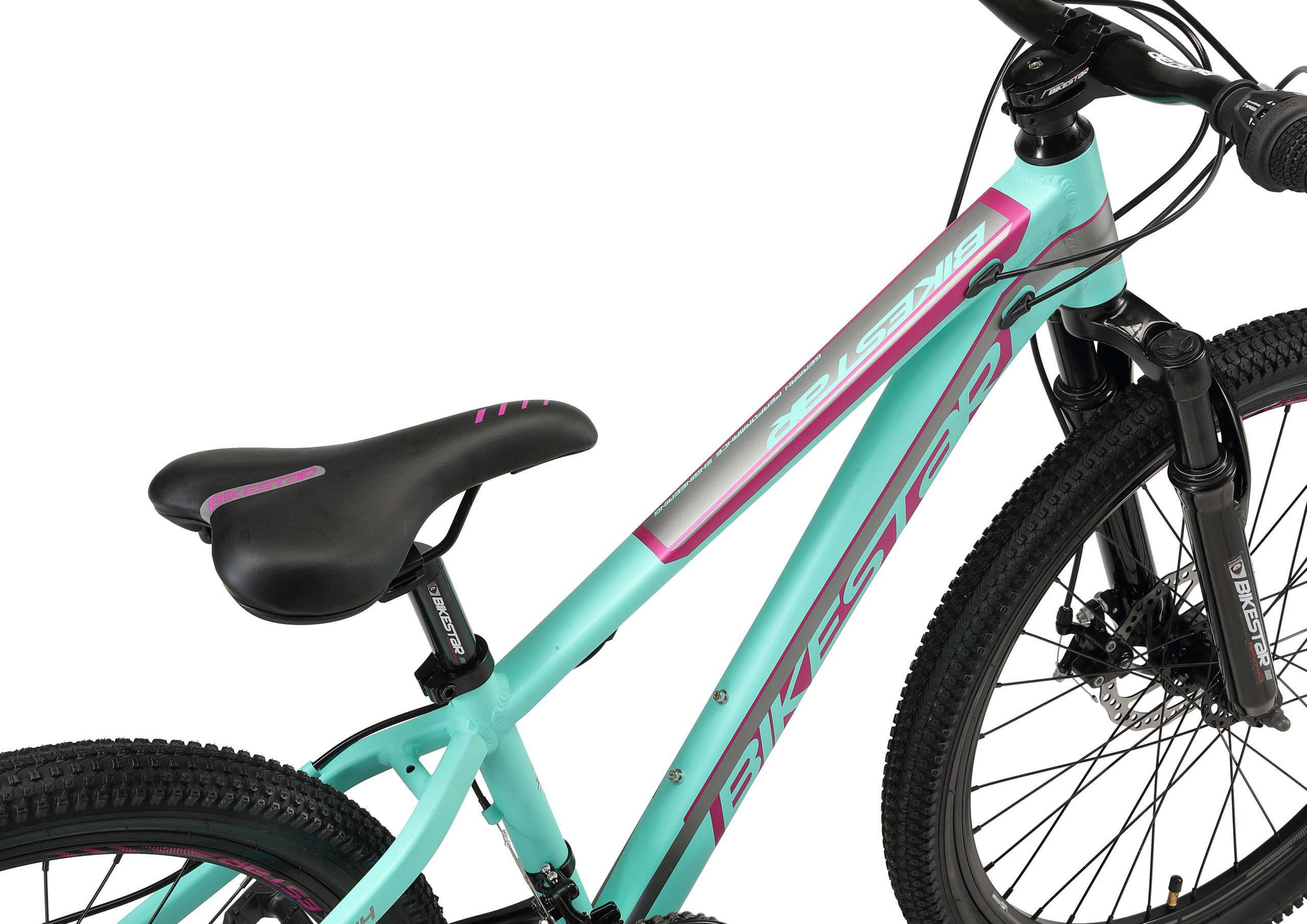 BikeStar MTB, Sport kinderfiets 24 inch mint /roze, 21 speed