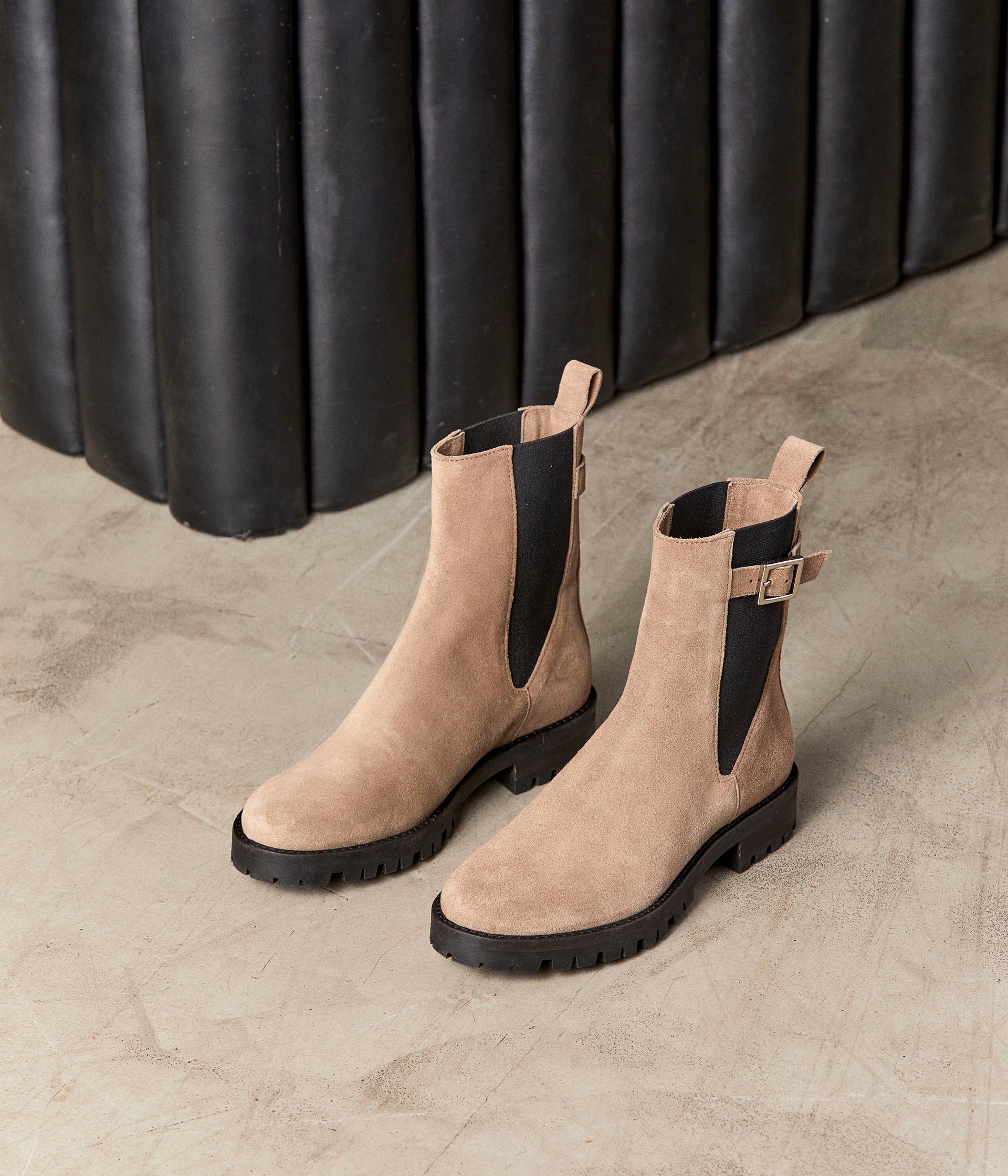 Boots taupe à brides Norma