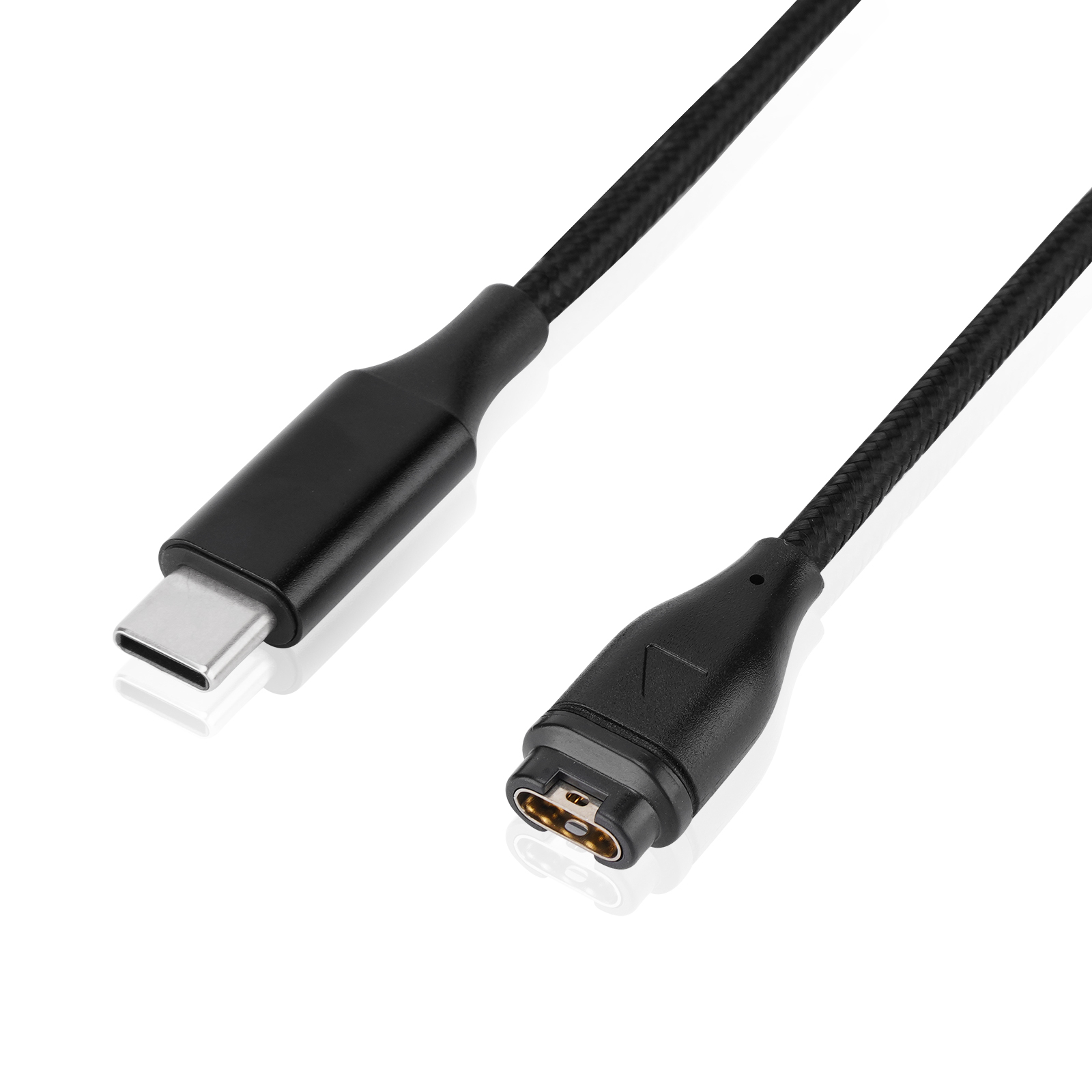 (1m) Garmin Fenix USB C Charging Nylon Ladekabel - Schwarz