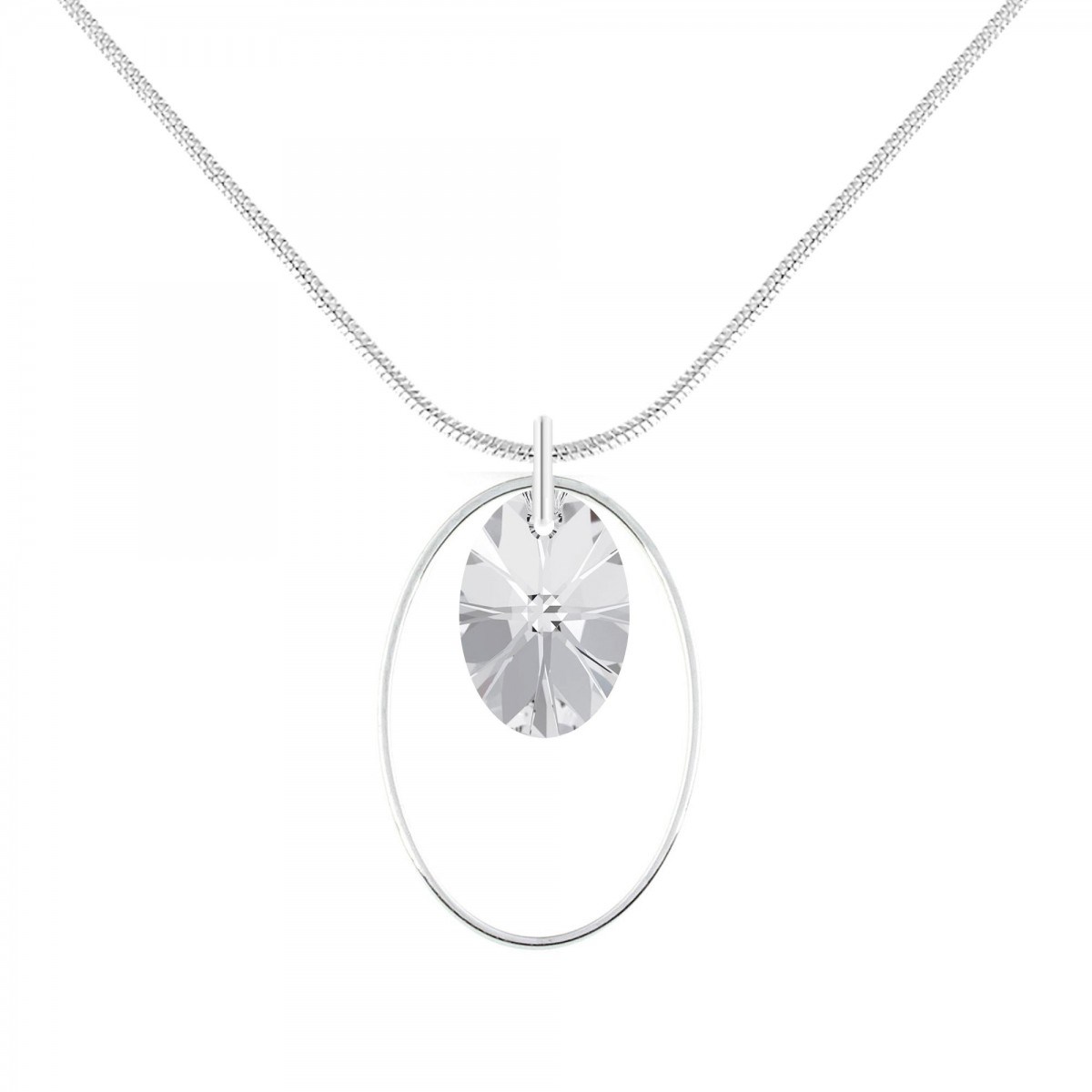 Collier SC Crystal orné de Cristaux scintillants en Métal rhodié