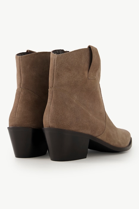 Leder-Stiefeletten, Veloursleder, Cowboystiefel, Weite H