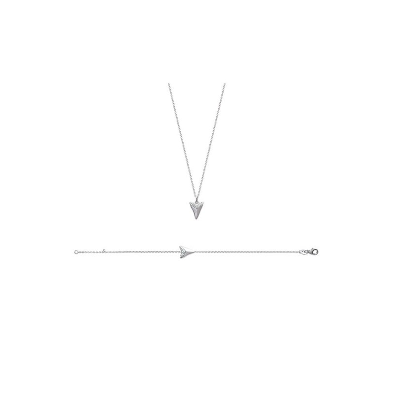 Collier Femme - Argent 925 - Oxyde de zirconium - Longueur : 45 cm