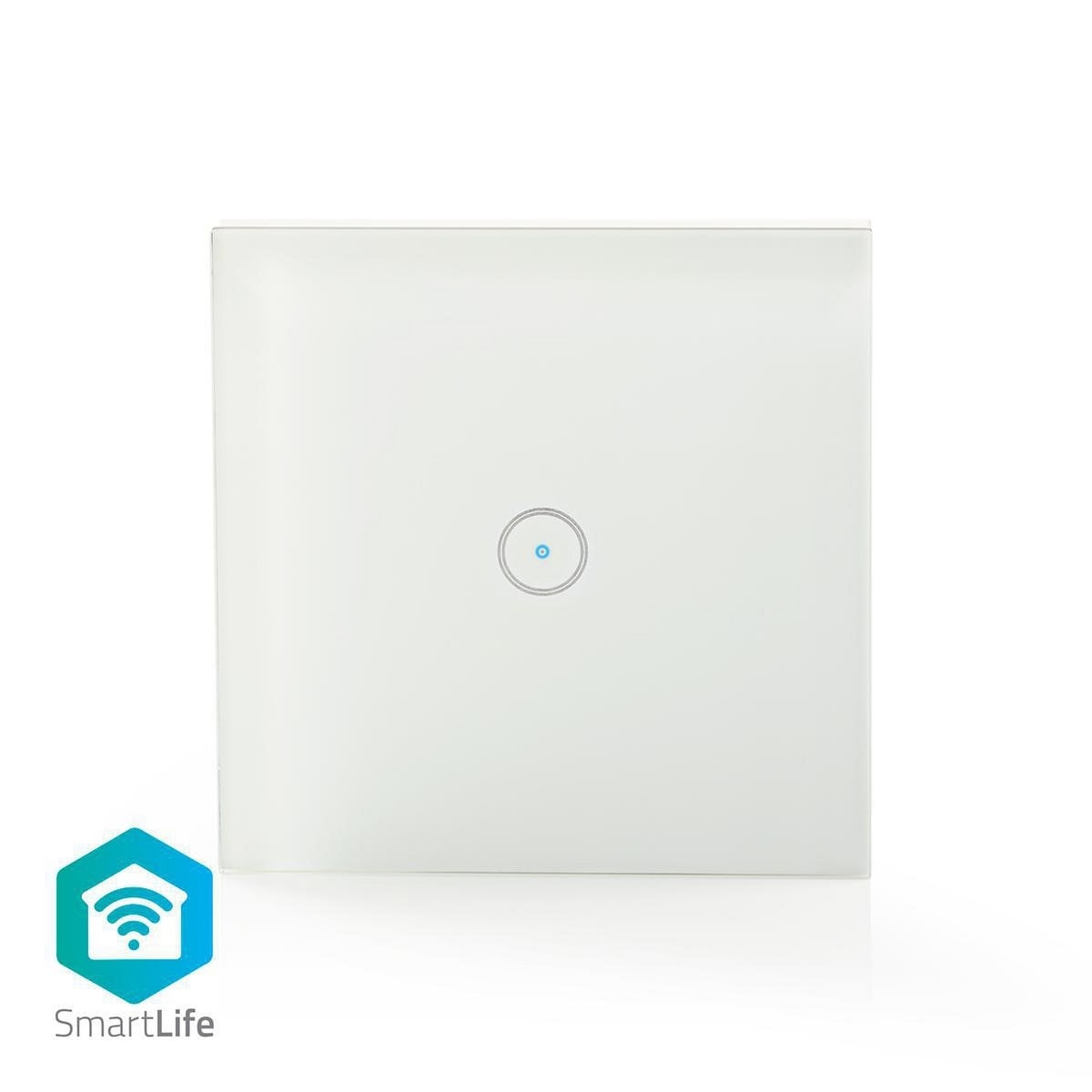 Nedis SmartLife Veggbryter | Wi-Fi | Enkelt | Wall Mount | 1000 W | Android™ / IOS | Glass | Hvit