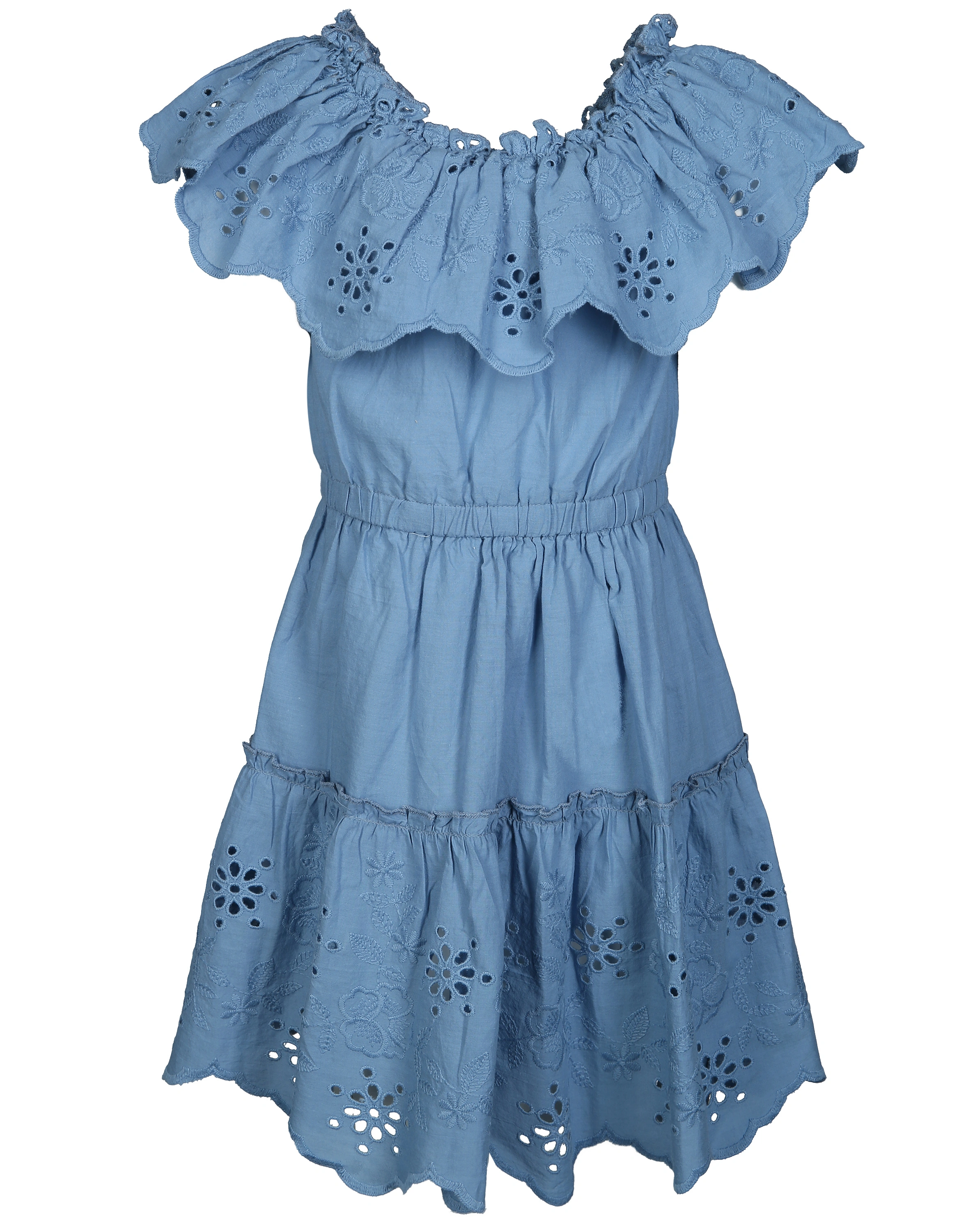 Kleid ALPENBLUME mit Rüschen in blau