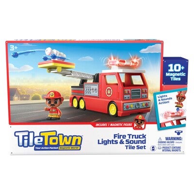 Tile Town Brannbil Magnetsett 17 Brikker