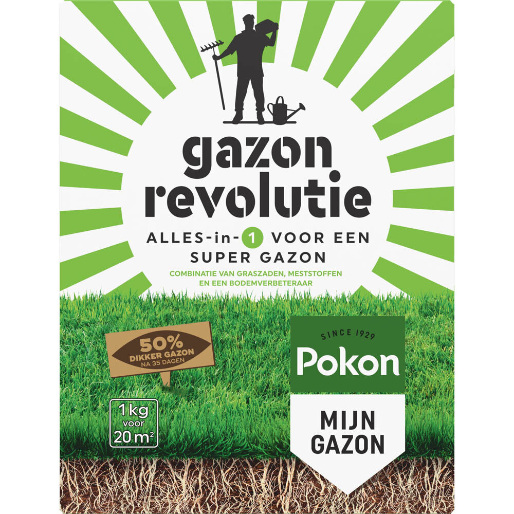 Pokon Gazonrevolutie Alles-in-1 - Gazonmest - 20 m2 - 1 Kilogram