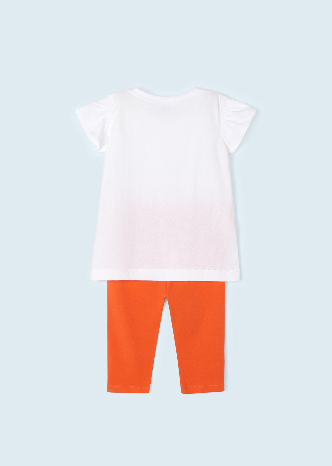 Conjunto de duas peças com calça legging capri de algodão para meninas
