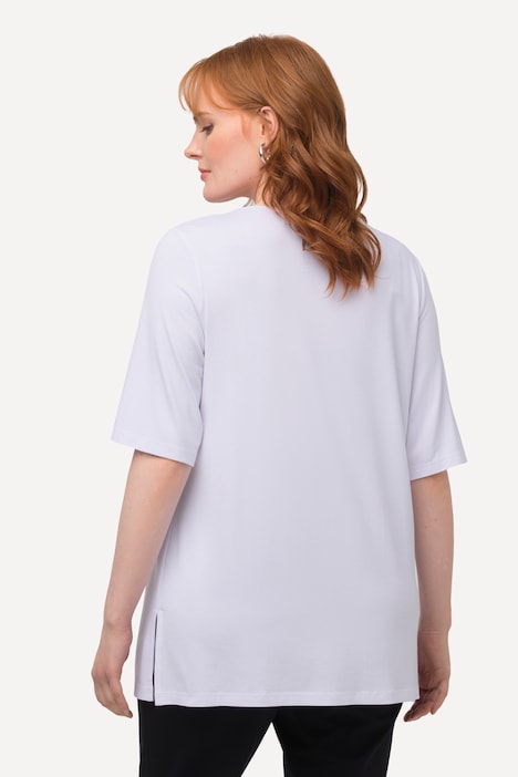 T-Shirt, vorne doppellagig, V-Ausschnitt, Halbarm