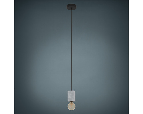 Hanglamp, 1-lichts, HxØ 110x7 cm, zwart/grijs