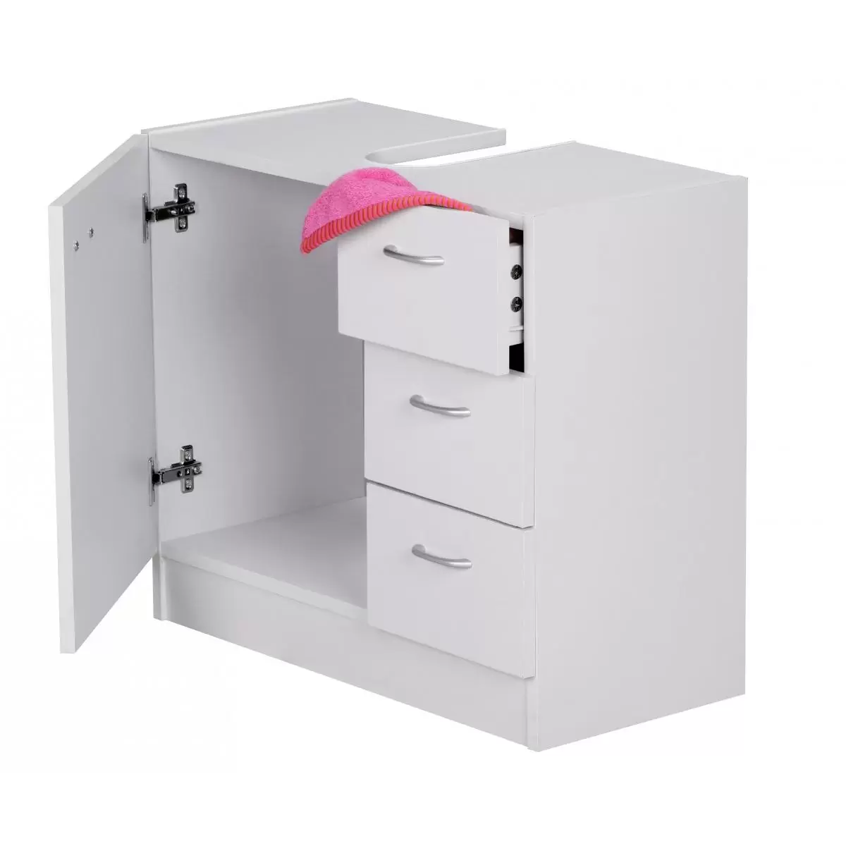 Waschbeckenunterschrank Ourense silber,weiss