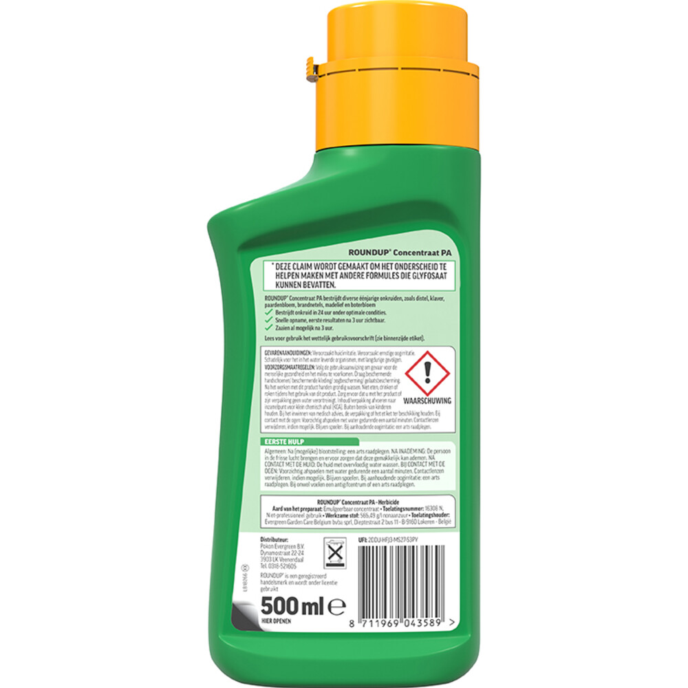 Roundup PA Totaal Onkruidvrij Concentraat500 ml