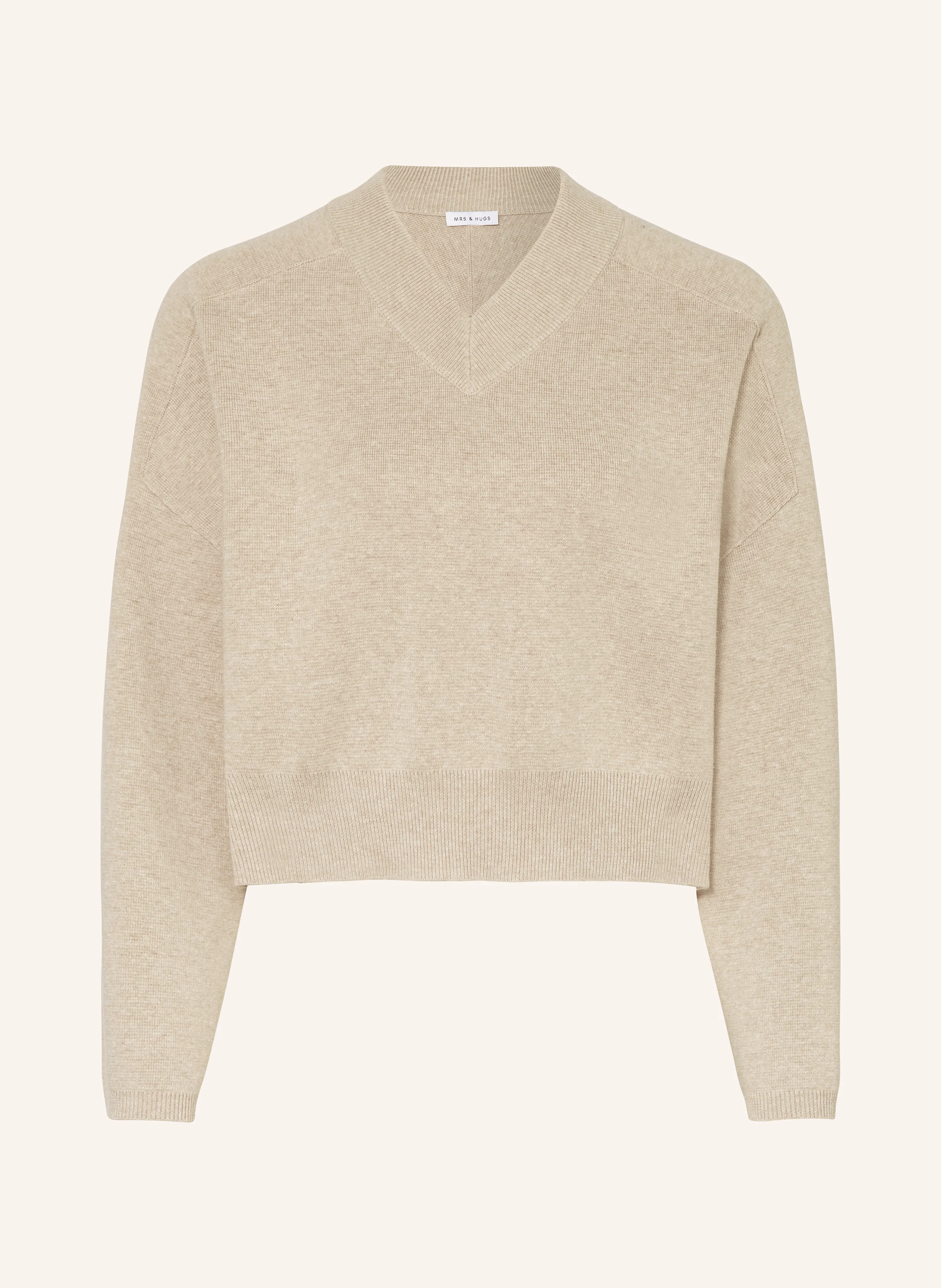 MRS & HUGS Cropped-Pullover mit Leinen