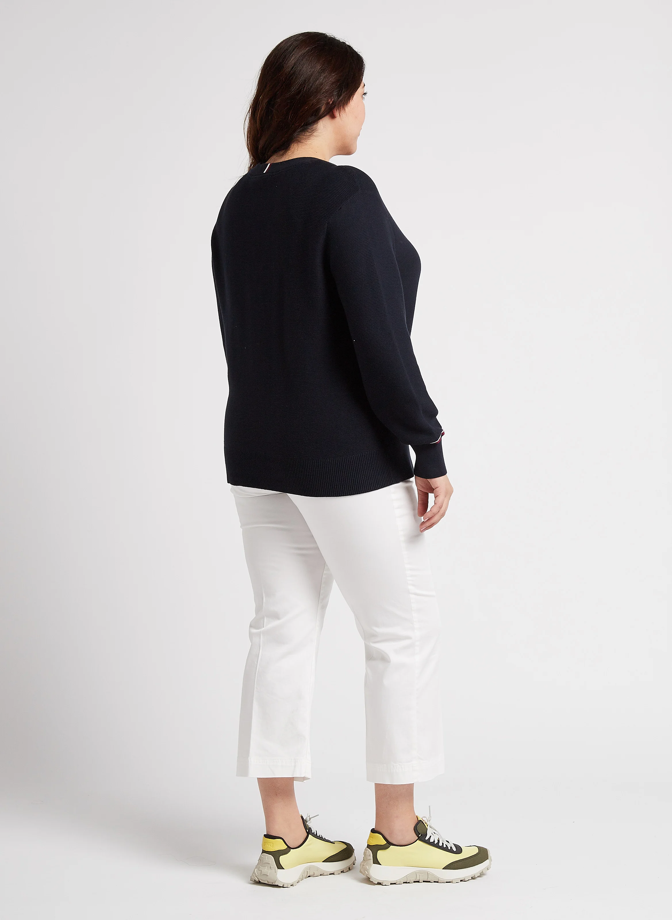 Pull col V en coton organique | Bleu