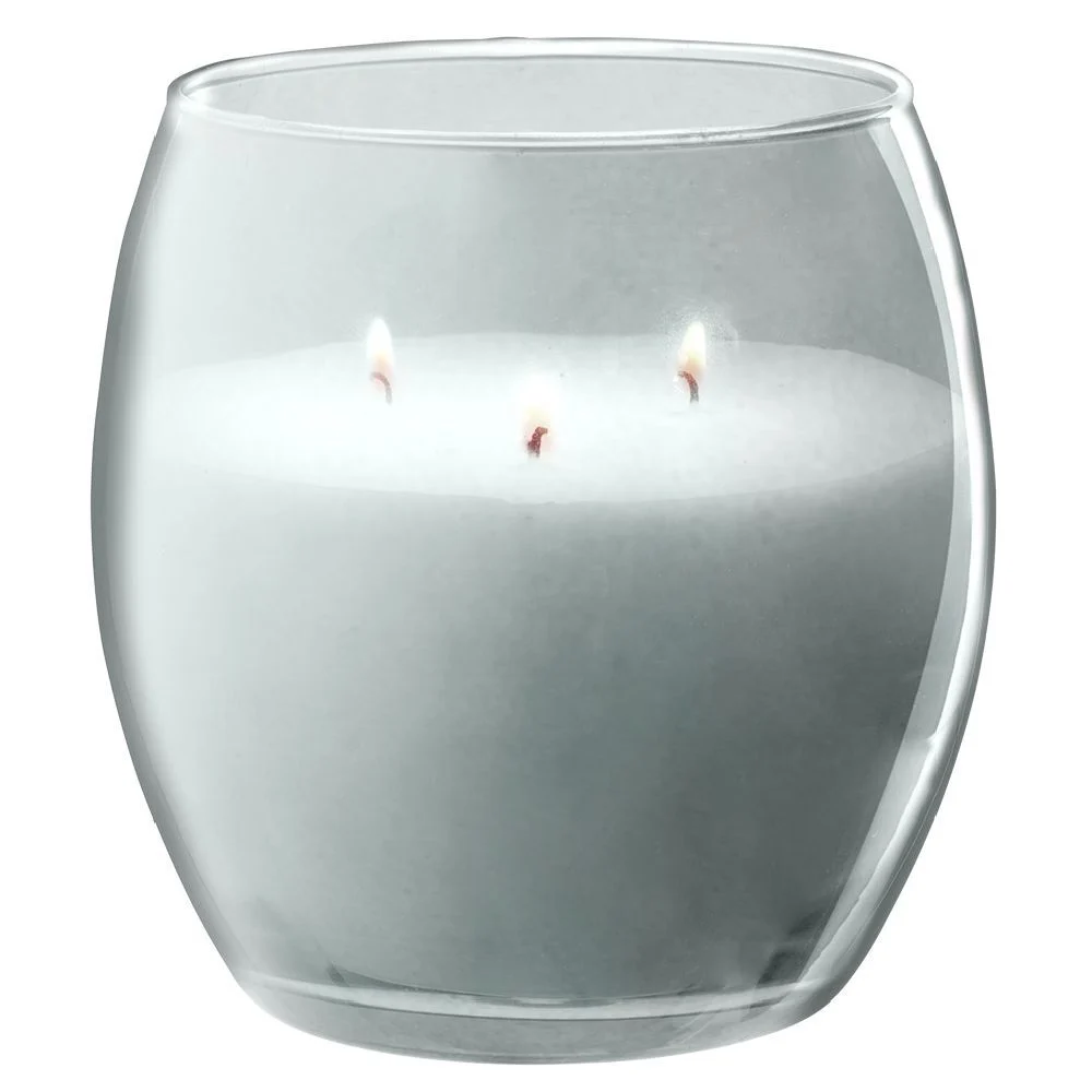 Bougie XL dans verre coloré bleu senteur monoï 36H