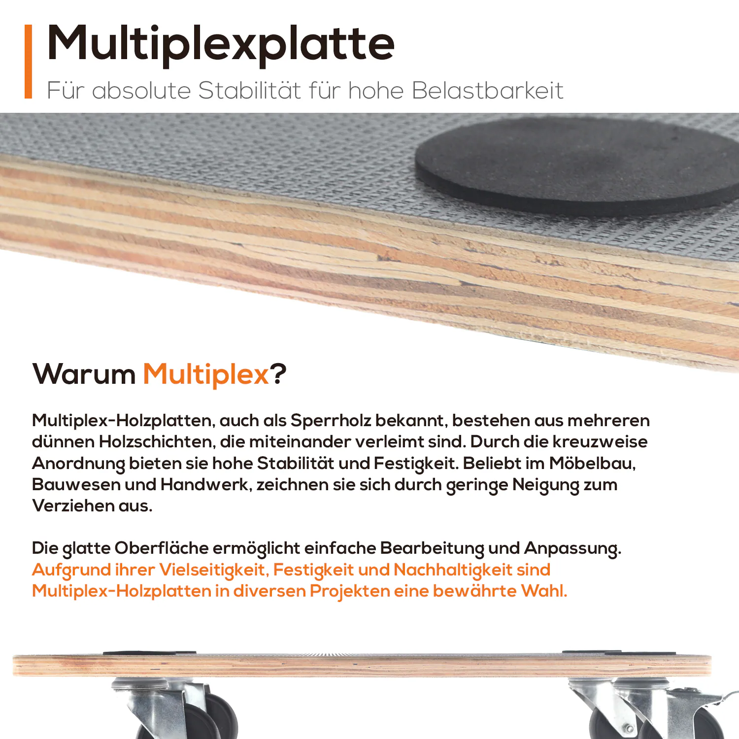 Tronitechnik® Rollbrett Transportroller rutschfest 400 kg Tragfähigkeit,Möbel Transporthilfe | Transport Rollbrettten