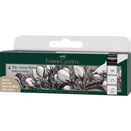 FABER-CASTELL PITT Artist Pen Black & White-Set