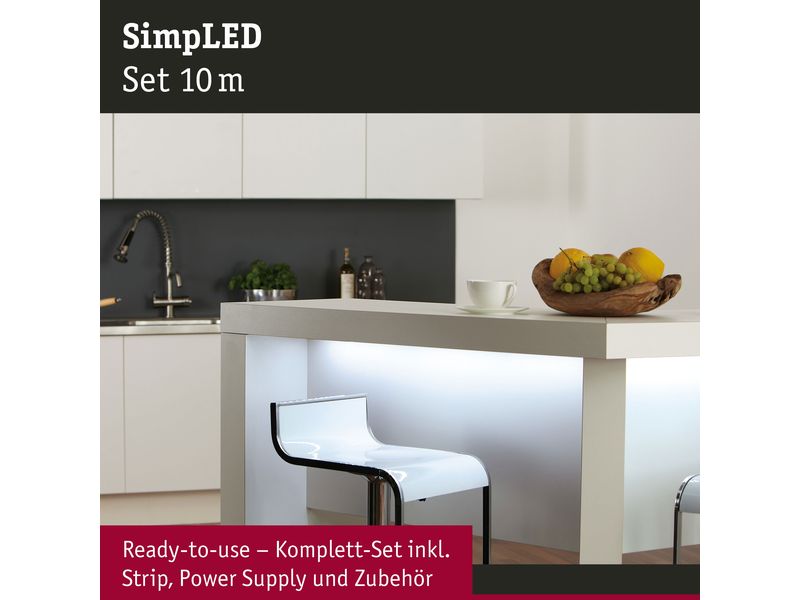 Paulmann LED-Stripe SimpLED 6500 K, 10 m Rolle Beschichteter LED-Streifen, kürzbar