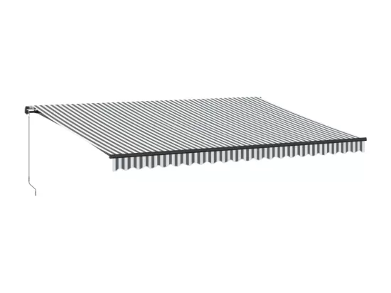 Auvent manuel rétractable avec LED anthracite blanc 500x350 cm