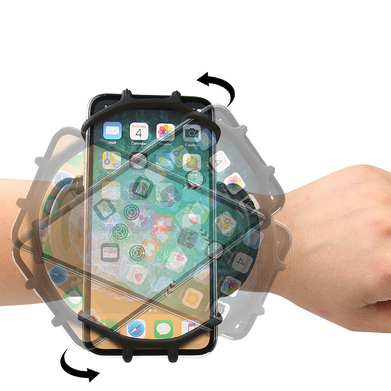 Universal Handgelenk Sportarmband Silikon Halterung 360-Grad Drehfunktion (4