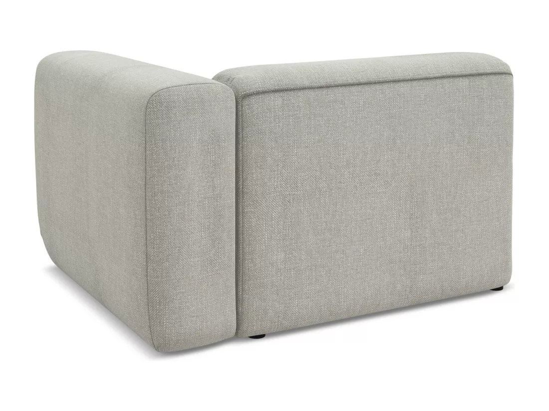 Module avec accoudoirs droit en tissu chenille - beige - EKAHI