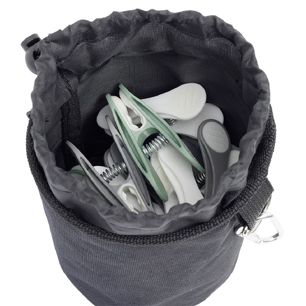 Sac avec 24 pinces à linge et mousqueton