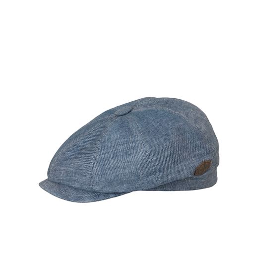MJM Montreal 41 Linen Flatcap, Blue, M