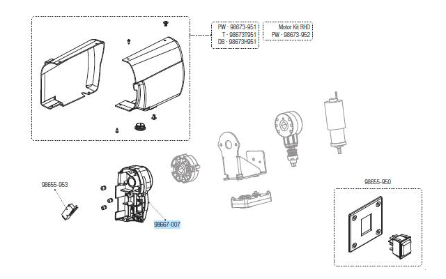 Fiamma Gehäuseverschluss rechts für Motor Kit F45s - Fiamma Ersatzteilnummer 98667-007