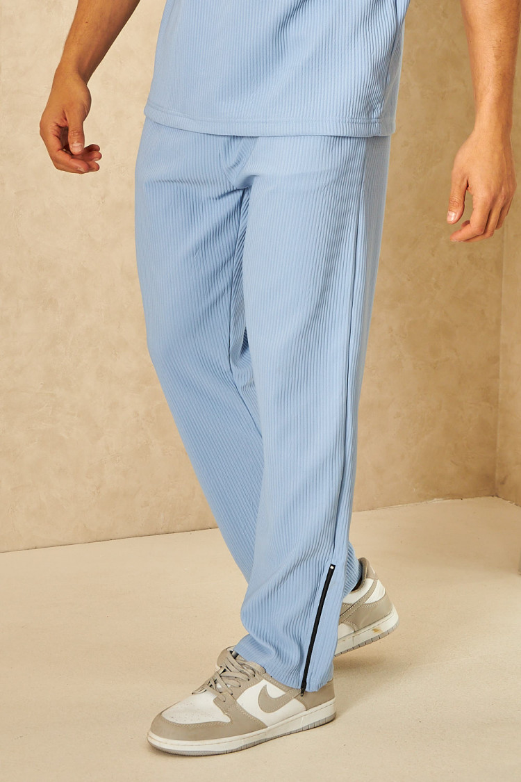 Ensemble t-shirt + jogging côtelé bleu
