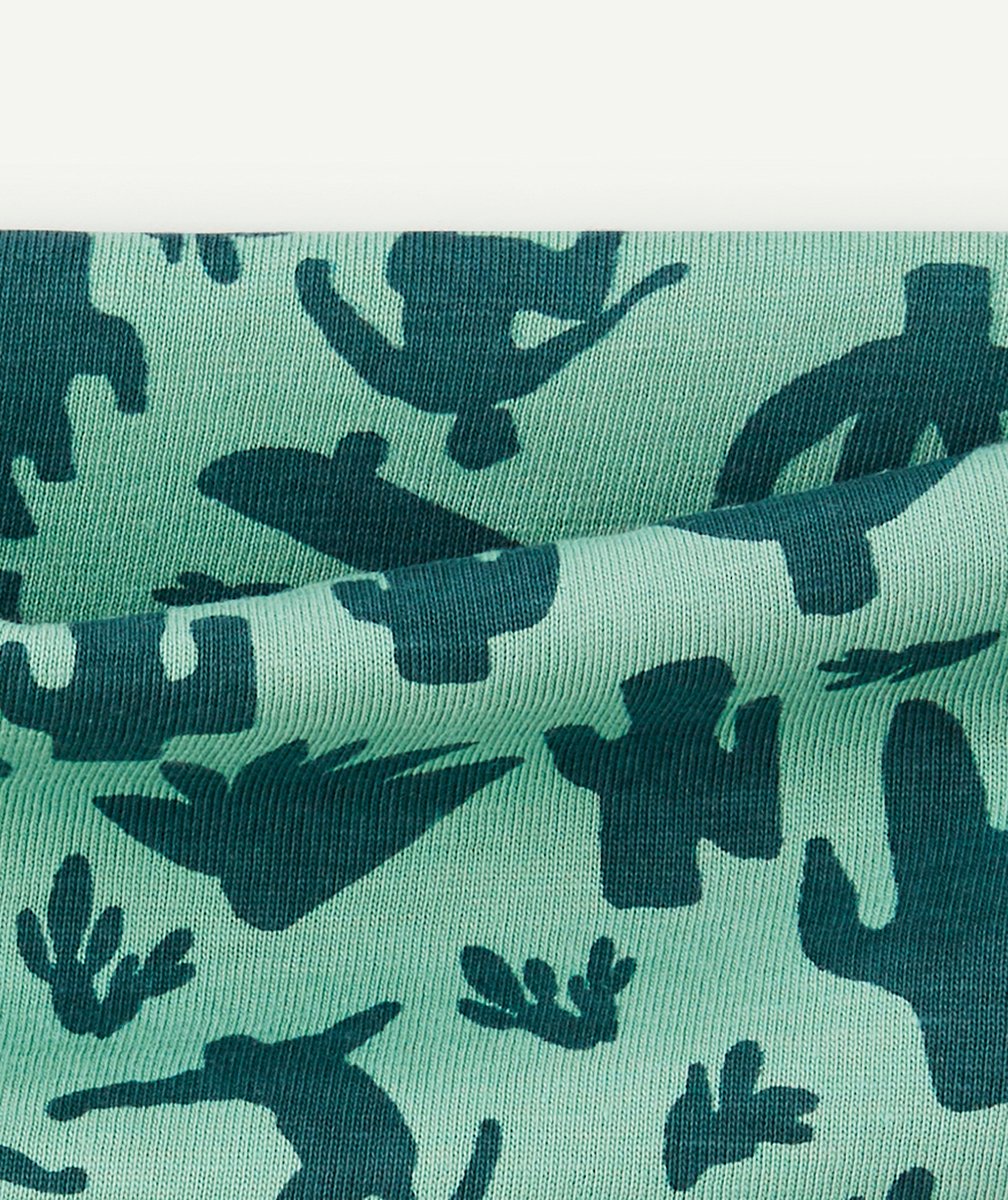 SNOOD GARÇON EN COTON BIO VERT AVEC IMPRIMÉ CACTUS