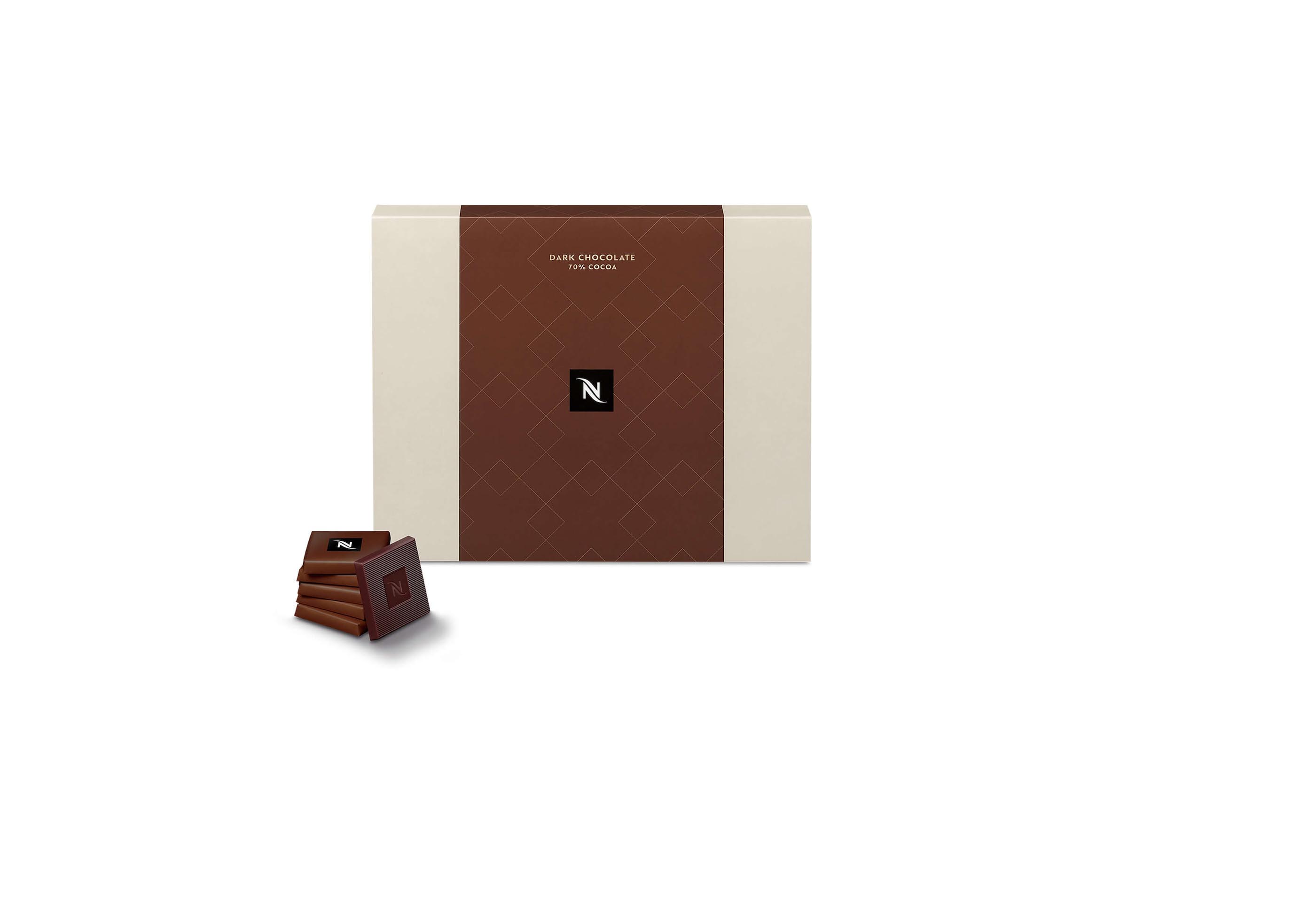 Quadrados de chocolate amargo
