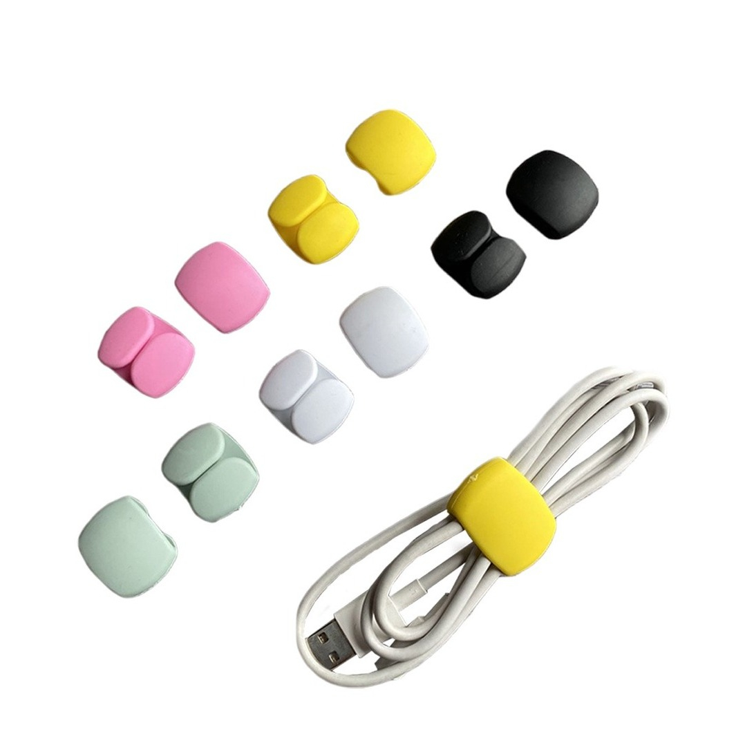 (10er Set) Silikon Kabel Organizer Clip Kabelhalter - Assortiert