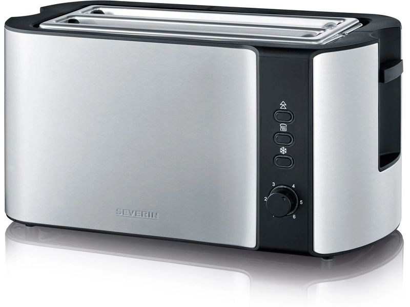 Severin Toaster AT 2590 Schwarz/Silber Automatik-Langschlitztoaster
