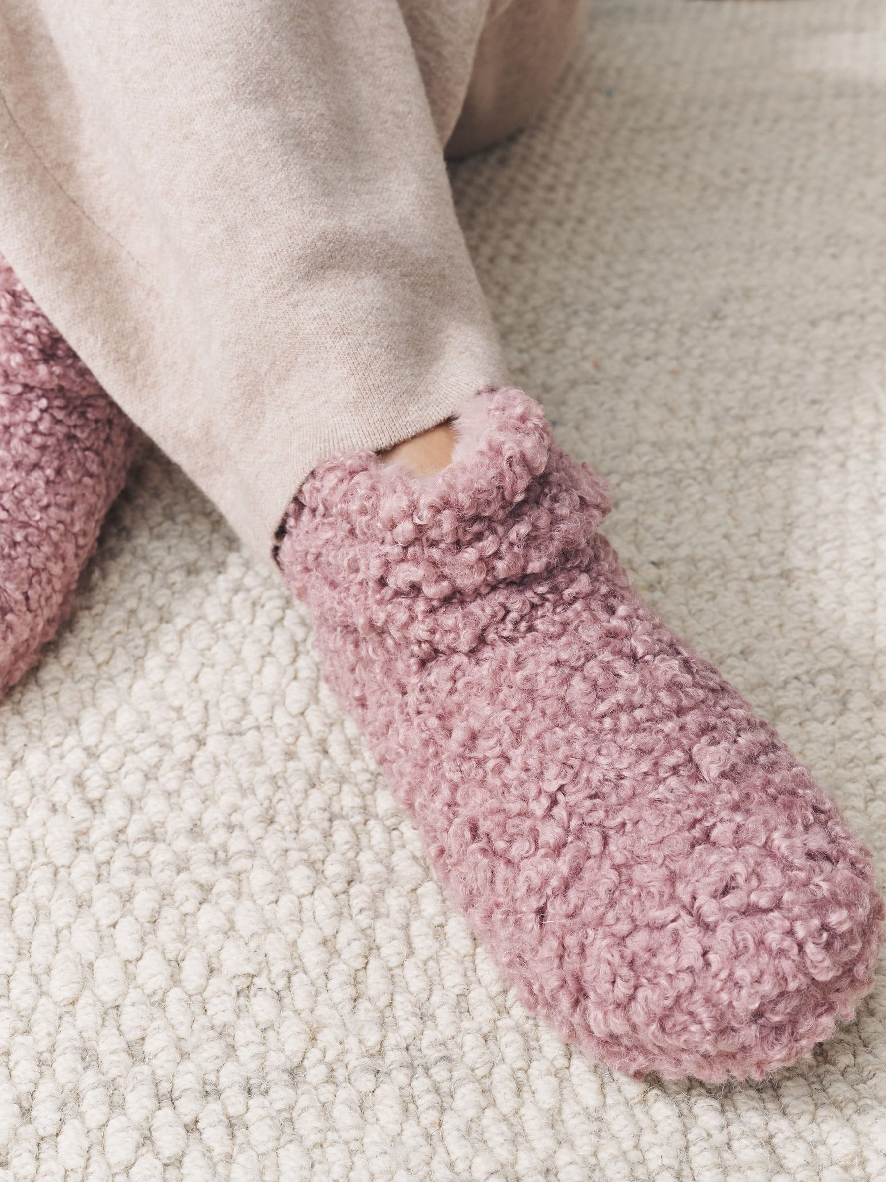 Roze - Pantoffellaarzen met borgvoering