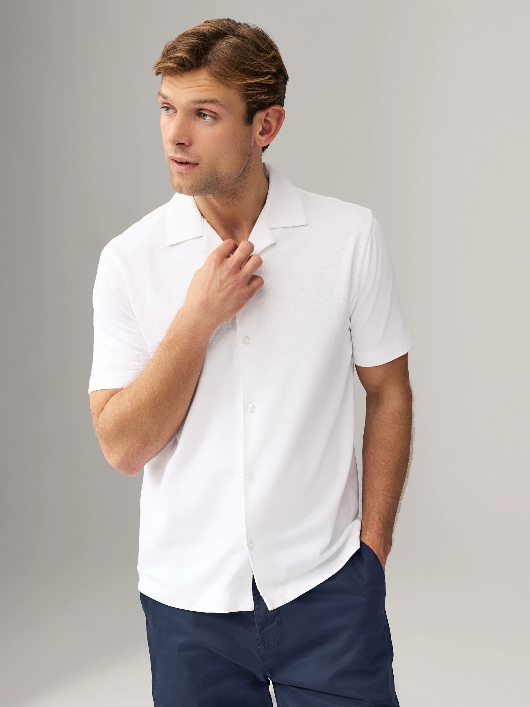 Marineblauw/grijs/wit - Piqué shirts met korte mouwen verpakking van 3