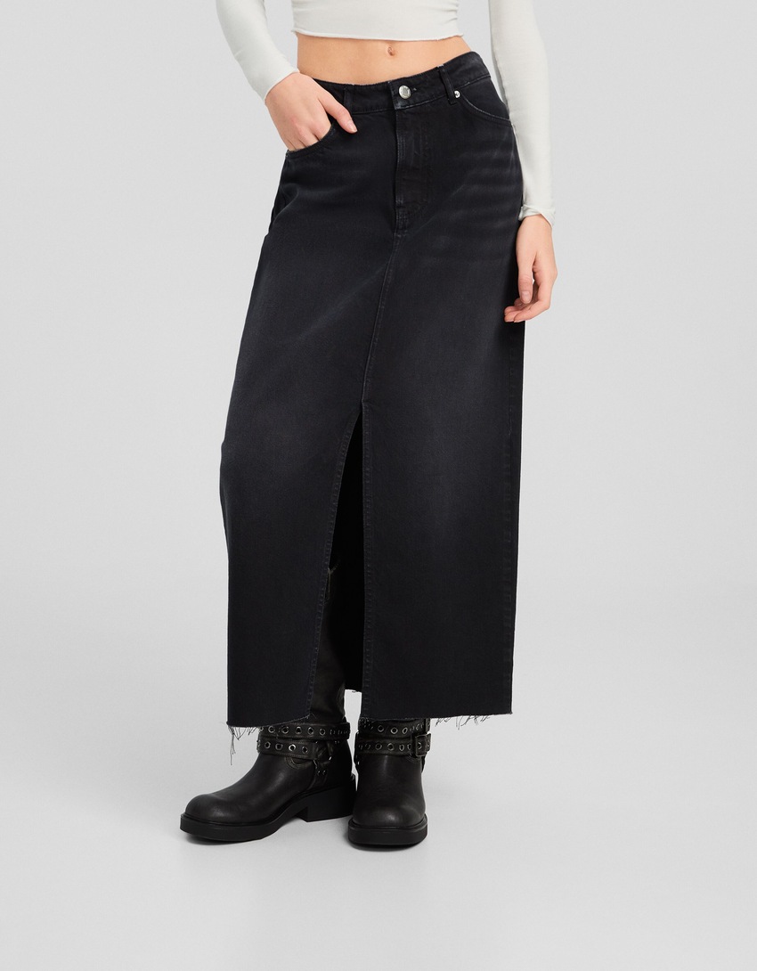Saia longa de jeans