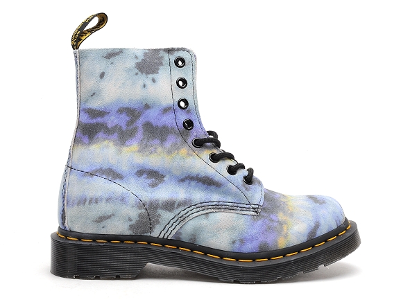 Dr martens boots bottine plates femme pascal tie and dye bleu