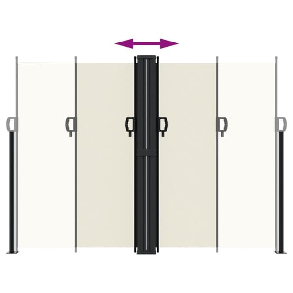 vidaXL Uttrekkbar sidemarkise 180x600 cm kremhvit
