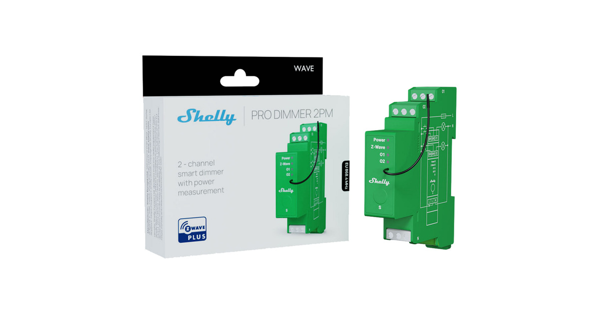 ShellyWave Pro Dimmer 2PM  (Groen)