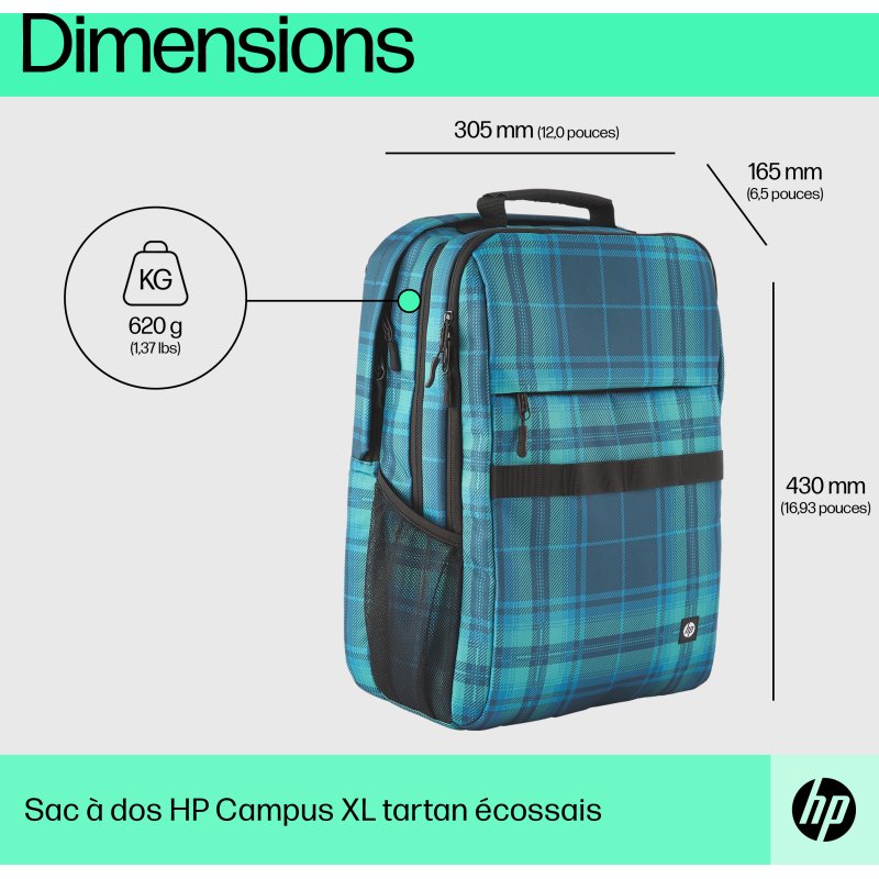 HP Sac à dos Campus XL (tartan)
