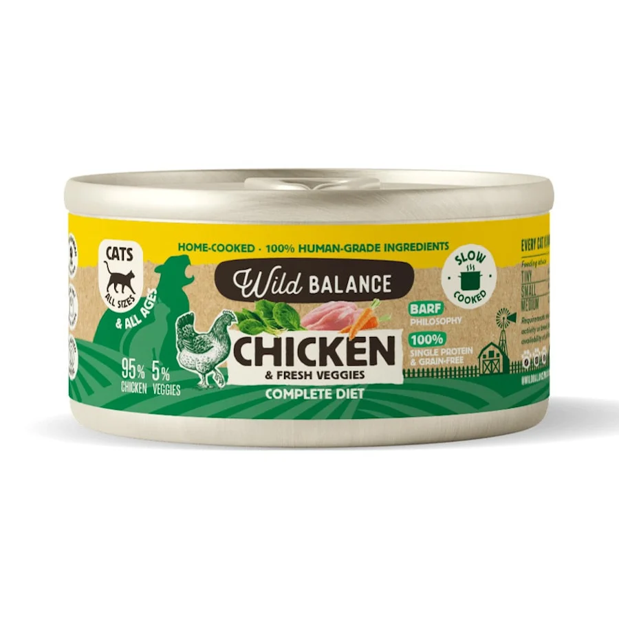 Ração enlatada Wild Balance BARF de Frango e Vegetais para gatos