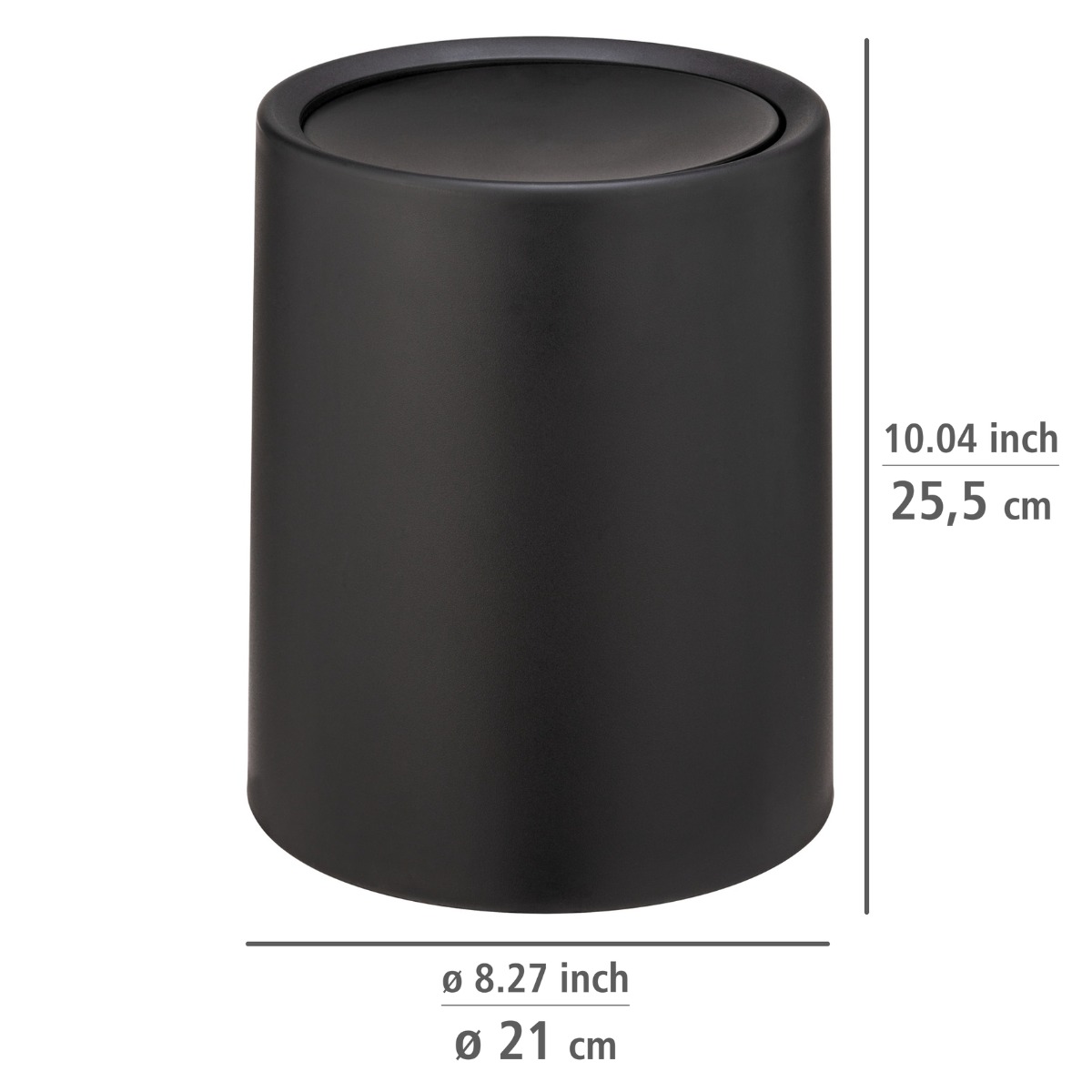 Wenko Atri prullenbak 6 liter zwart