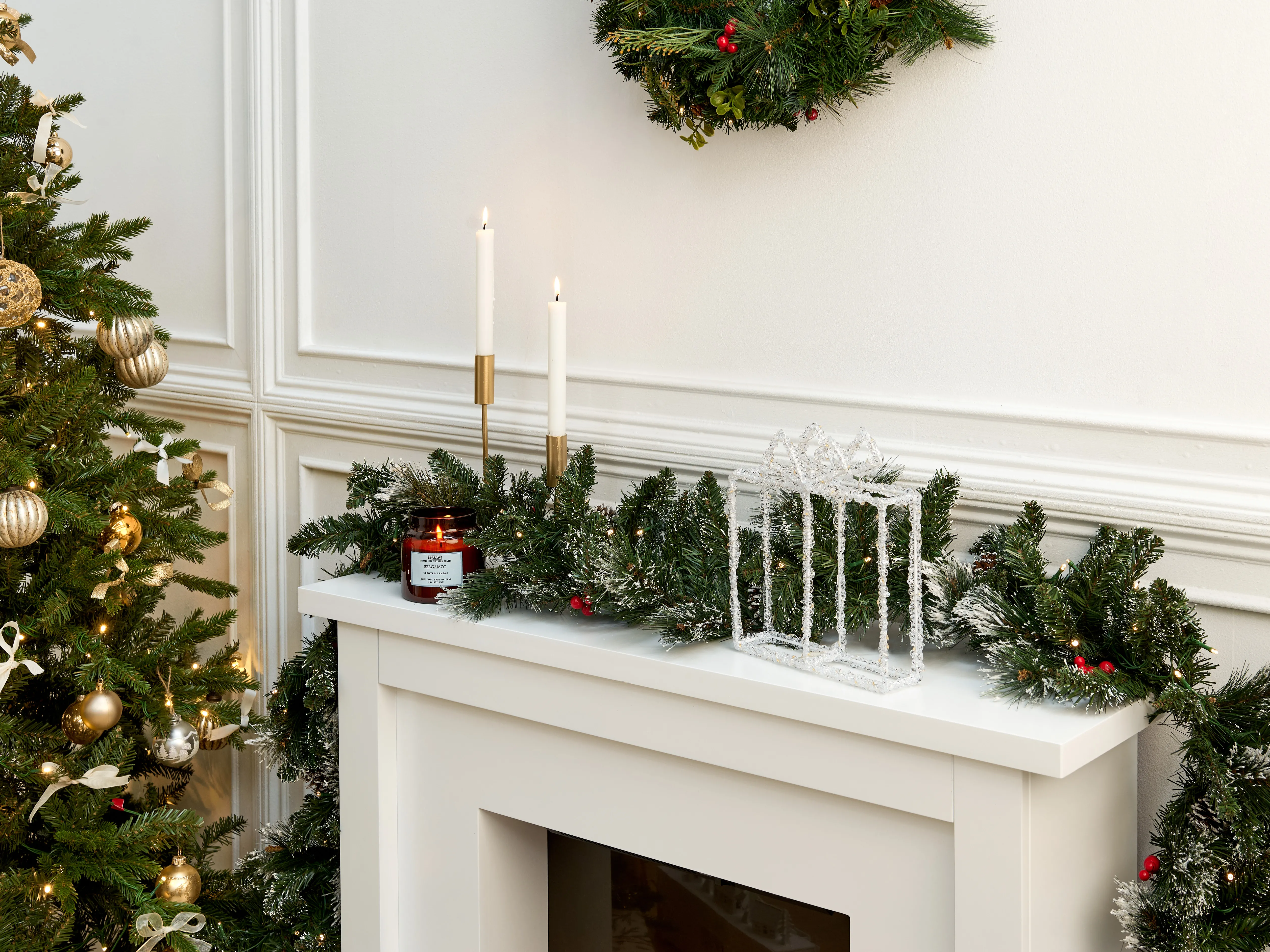 Buitendecoratie LED KEMI Kerstcadeaus 25 cm Wit