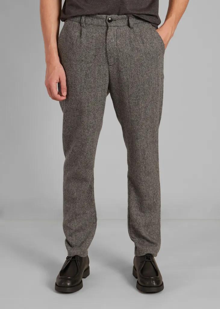 Pantalon à plis en tweed japonais L'Exception Paris