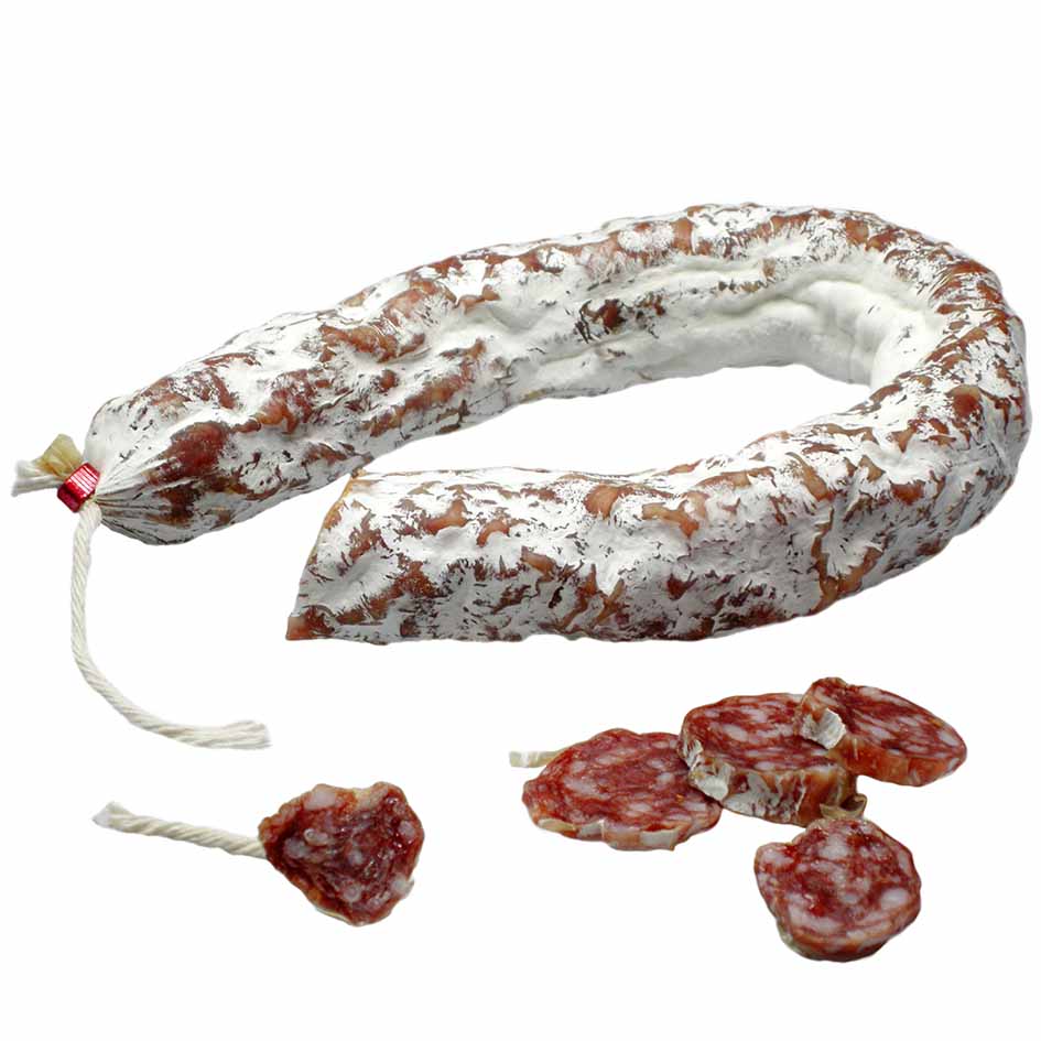 Französische luftgetrocknete Ringsalami Pur Porc mit Edelschimmel 300g MHD:11.12.24