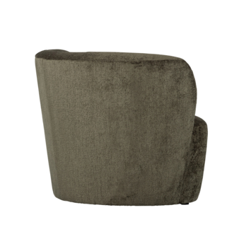 WOOOD fauteuil Stone warmgroen velvet structuur met leuning links